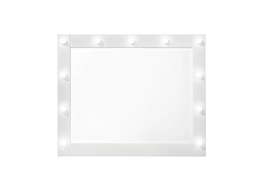 Avery White Makeup Vanity Set with LED Mirror