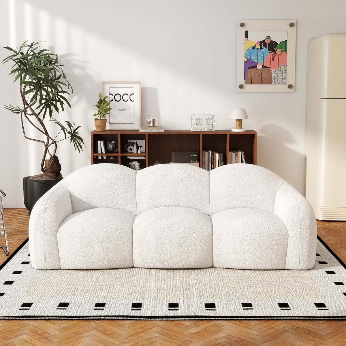Cloud Teddy Sofa, White, Pink, Blue or Black
