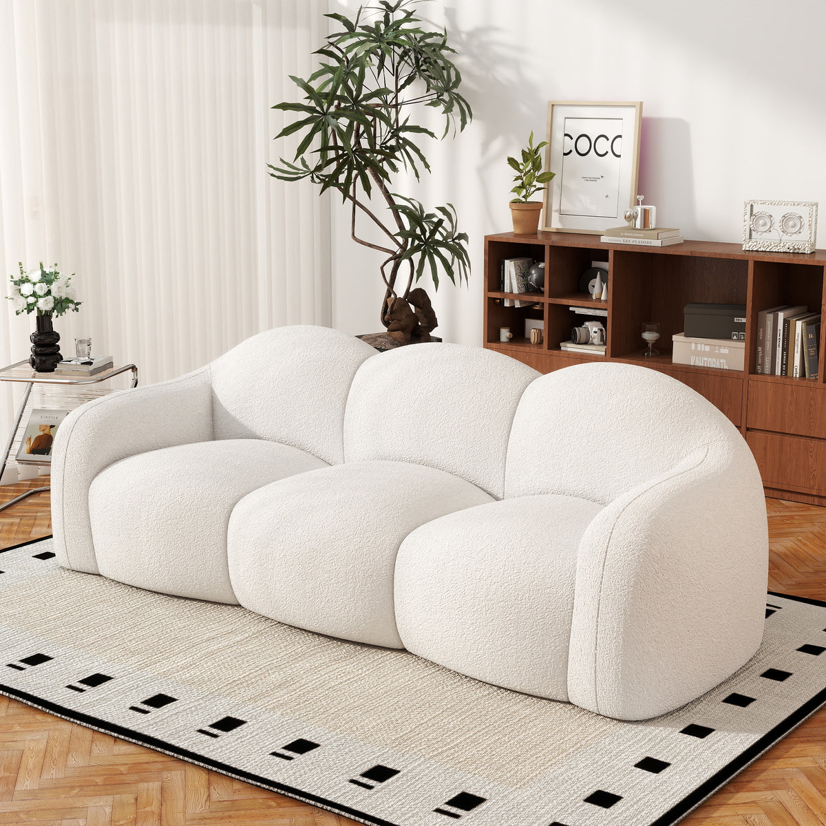 Cloud Teddy Sofa, White, Pink, Blue or Black