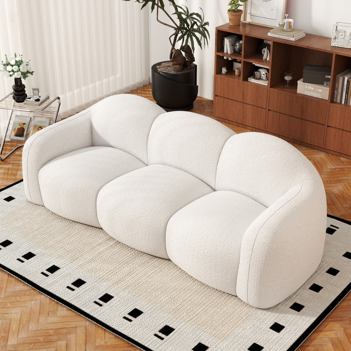 Cloud Teddy Sofa, White, Pink, Blue or Black