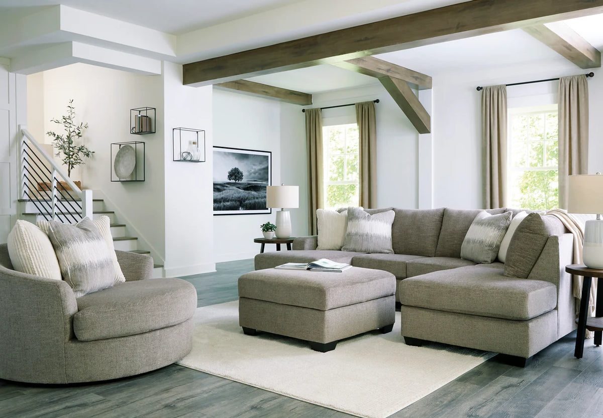 Sofá seccional Creswell Stone de 2 piezas con chaise longue
