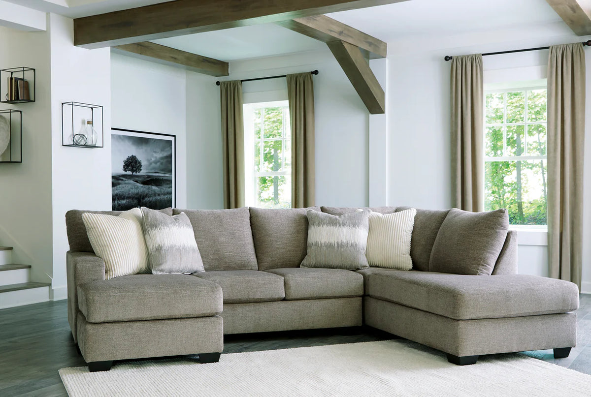Sofá seccional Creswell Stone de 2 piezas con chaise longue
