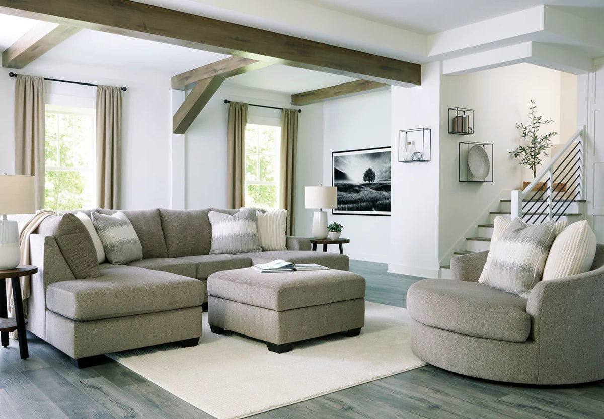 Sofá seccional Creswell Stone de 2 piezas con chaise longue