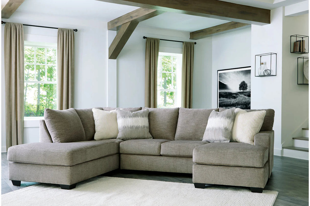 Sofá seccional Creswell Stone de 2 piezas con chaise longue