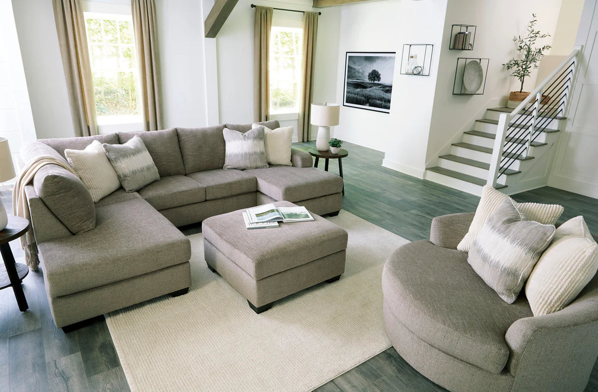 Sofá seccional Creswell Stone de 2 piezas con chaise longue