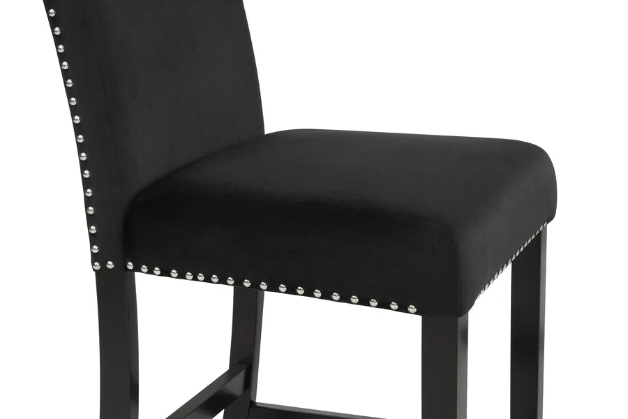 Lennon Velvet 5-Piece Counter Height Set