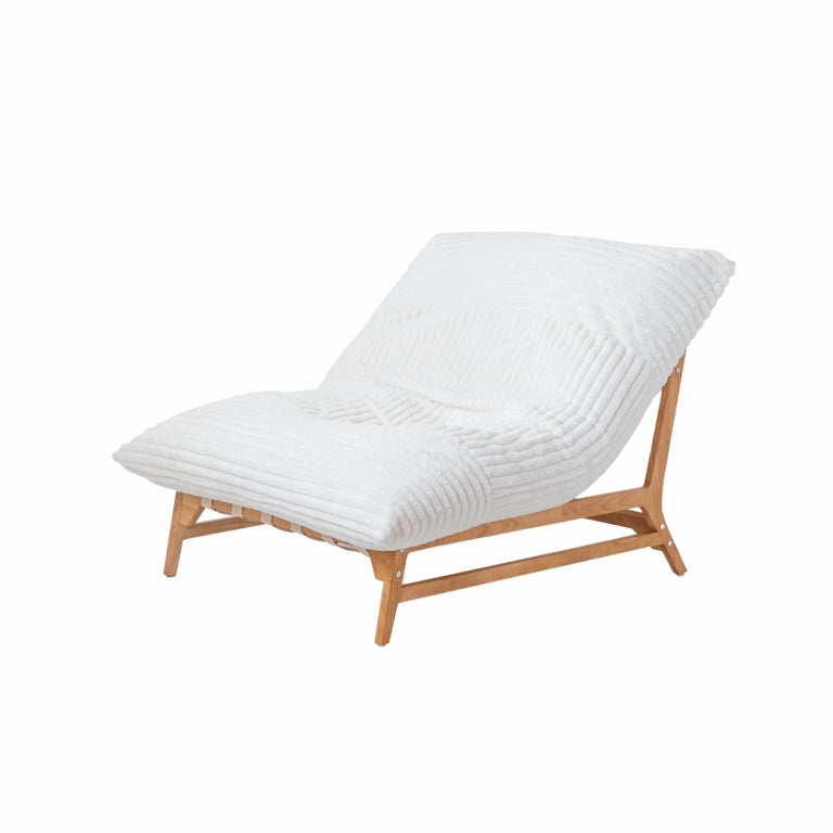 Corduroy Leisure Lounge Chair with Solid Wood Frame