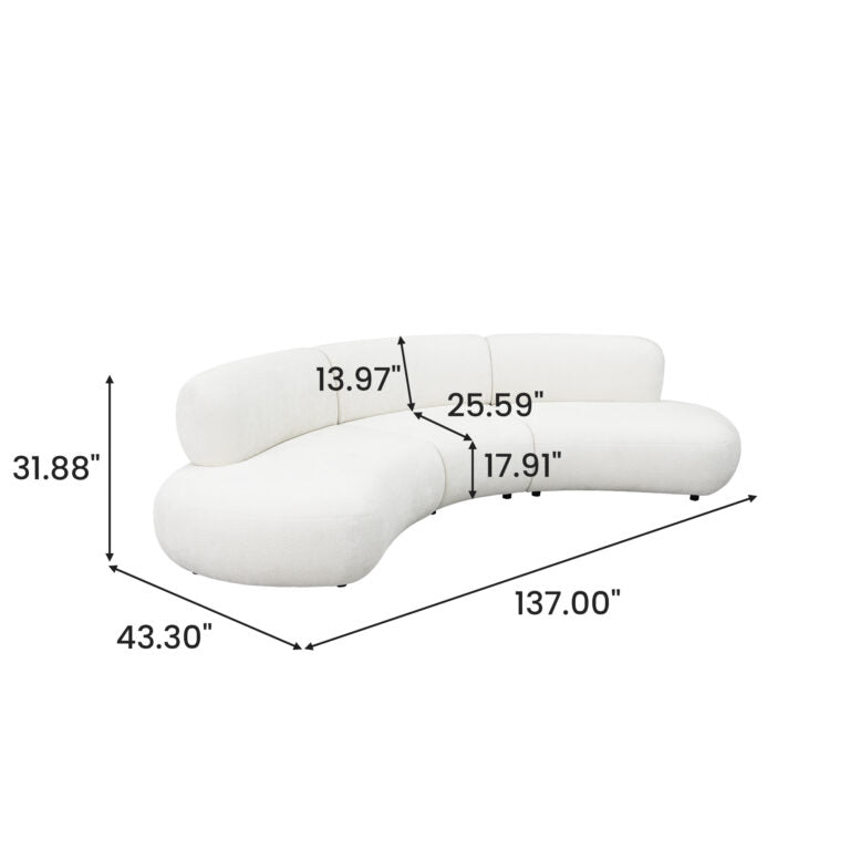 Modern Curved Modular Sectional Sofa