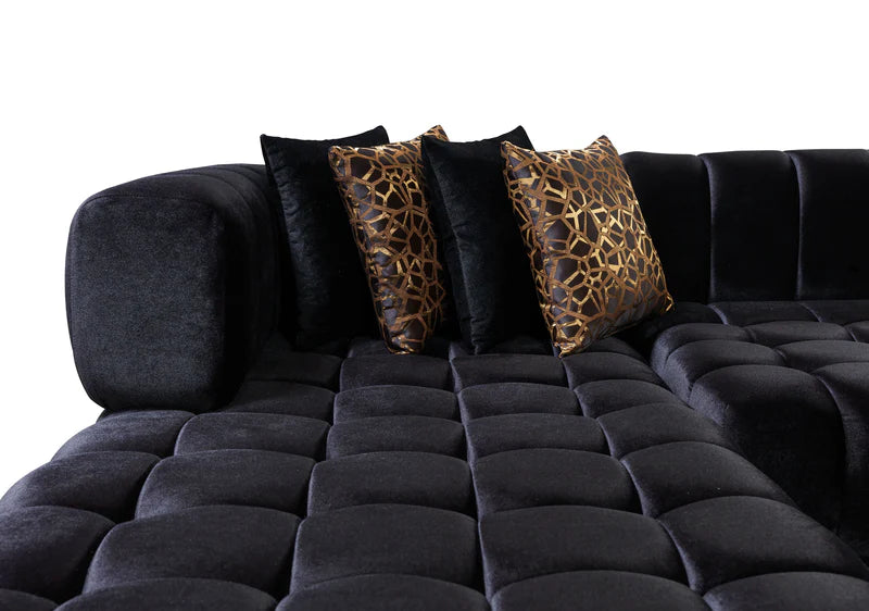 Ariana 138-Inch Velvet Double Chaise Sectional