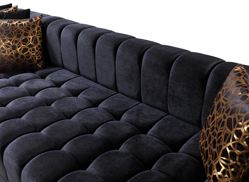 Ariana 138-Inch Velvet Double Chaise Sectional