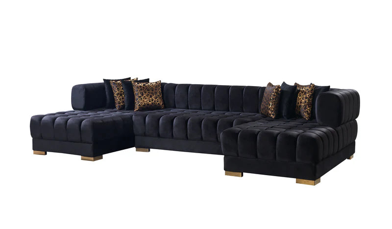 Ariana 138-Inch Velvet Double Chaise Sectional