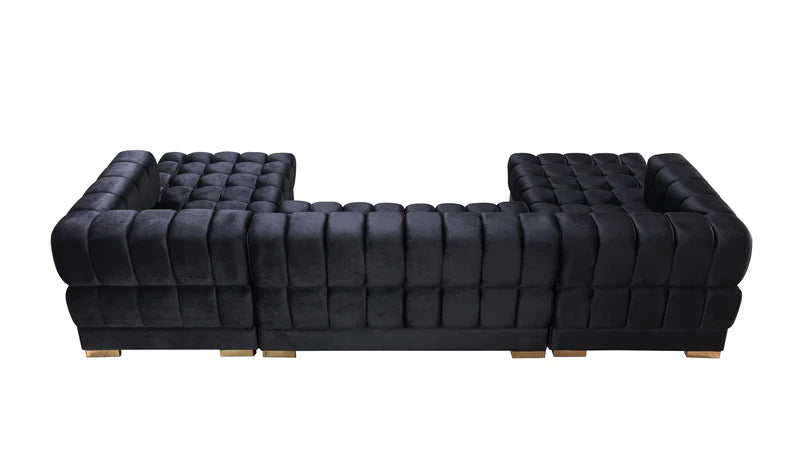 Ariana 138-Inch Velvet Double Chaise Sectional