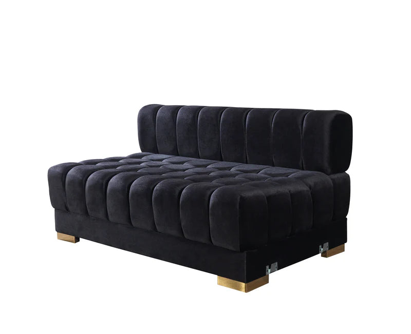 Ariana 138-Inch Velvet Double Chaise Sectional