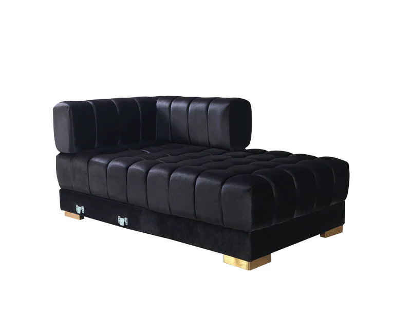 Ariana 138-Inch Velvet Double Chaise Sectional