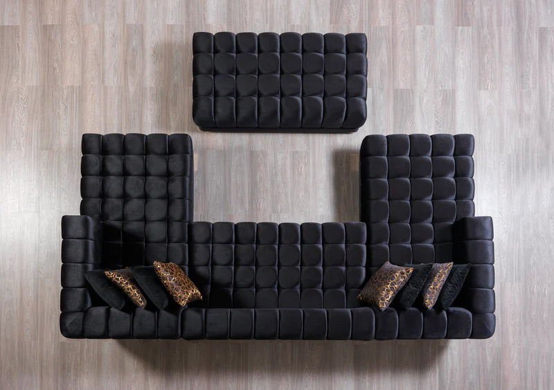 Ariana 138-Inch Velvet Double Chaise Sectional