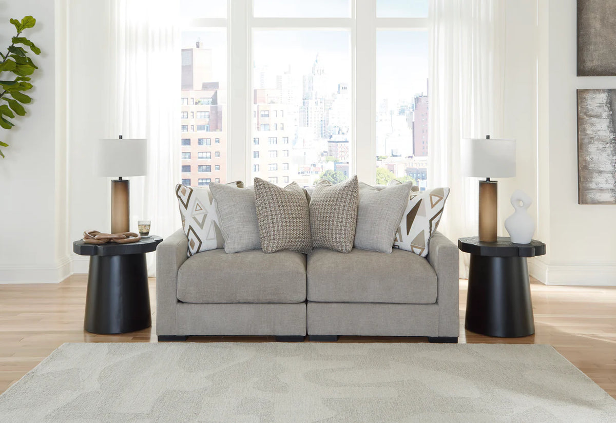 Aslan Court Pebble 2-Piece Loveseat Sectional