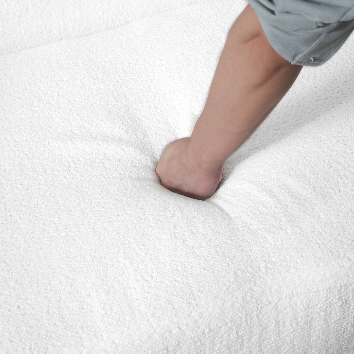 Sherpa White Wide-Seat Sofa