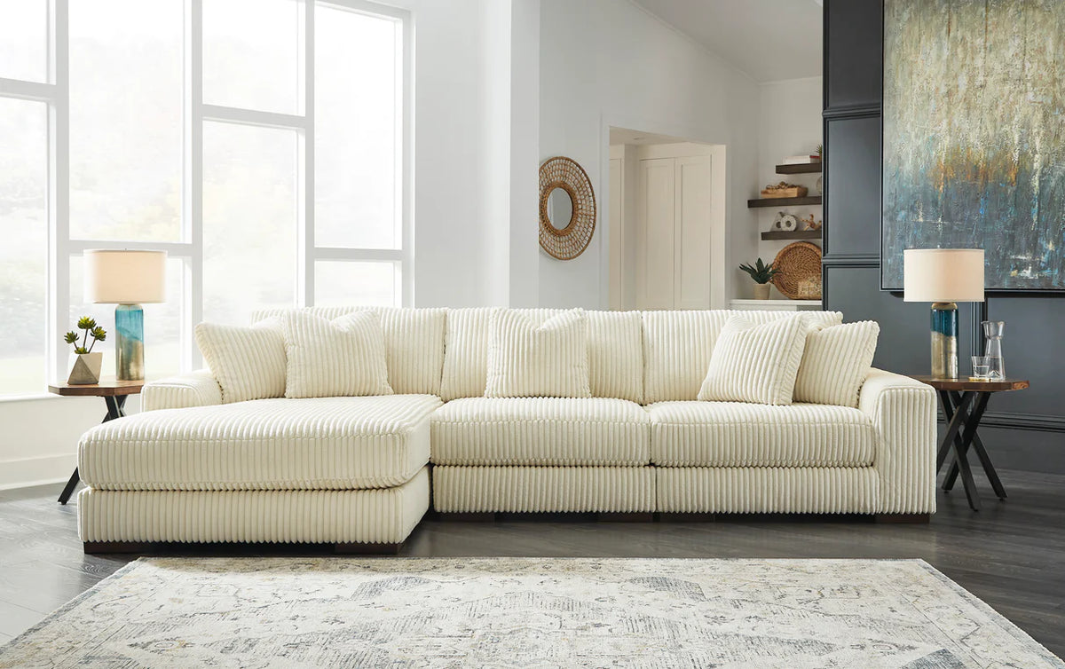 Lindyn Ivory or Fog 3-Piece Sectional and Sofa