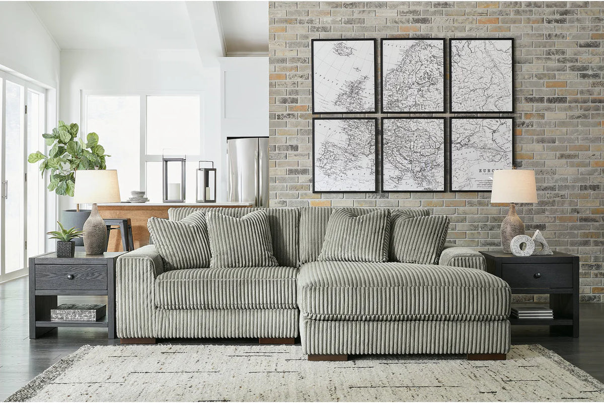 Lindyn 2-Piece Chaise Sectional, Ivory or Fog
