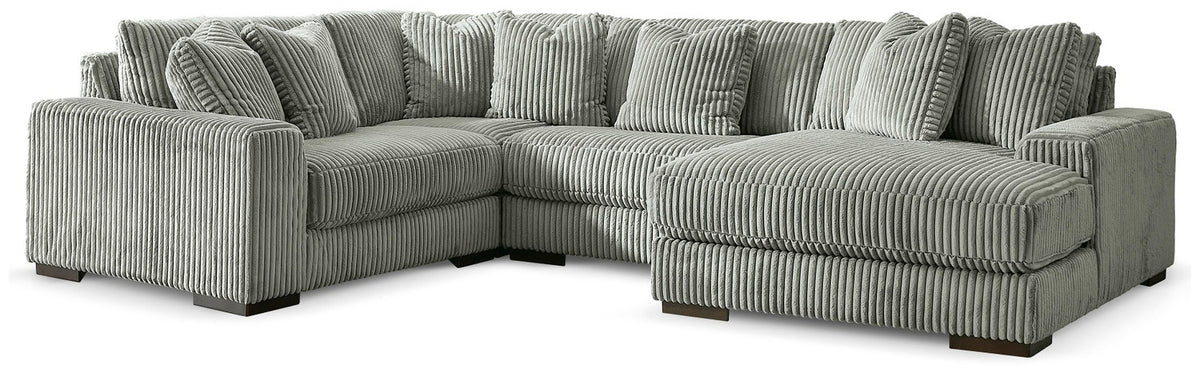 Lindyn Fog 4-Piece Sectional, RAF chaise (Ashley 21105S15)