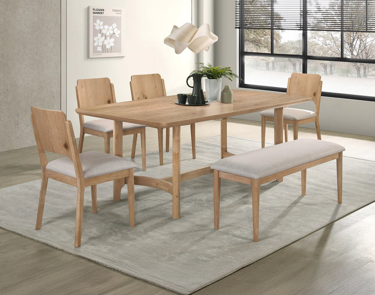 Arden Warm Wood & Cream Dining Set