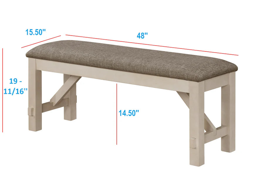 Maribelle Chalk Gray Extendable Dining Set