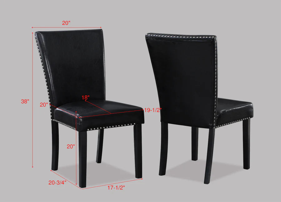 Tanner White & Black Faux Marble Dining Set