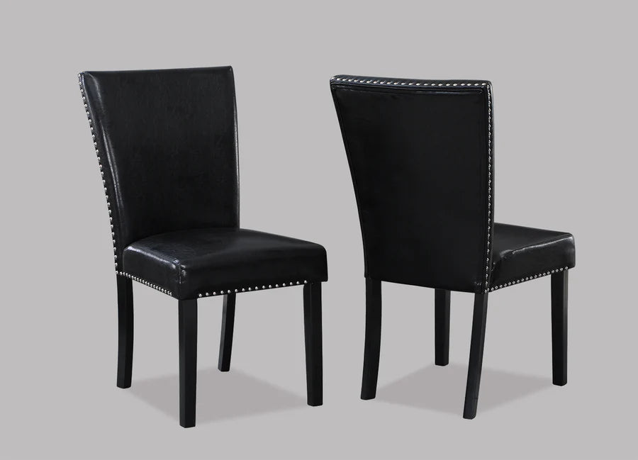Tanner White & Black Faux Marble Dining Set