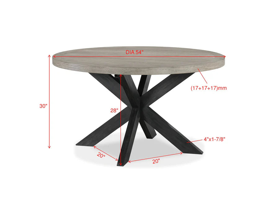 Stevens Charcoal & Light Gray Round Dining Set