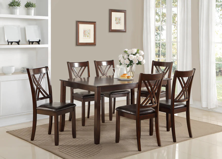 Eloise Brown 7-Piece Rectangular Dining Set