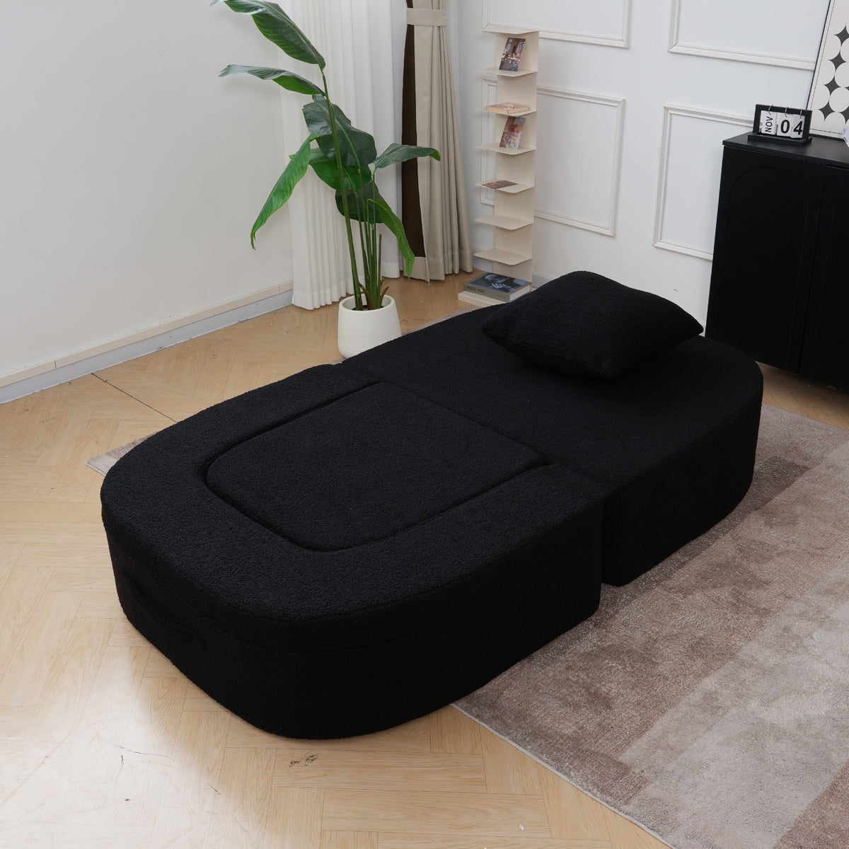 Convertible Teddy Upholstered Sleeper Chair Bed
