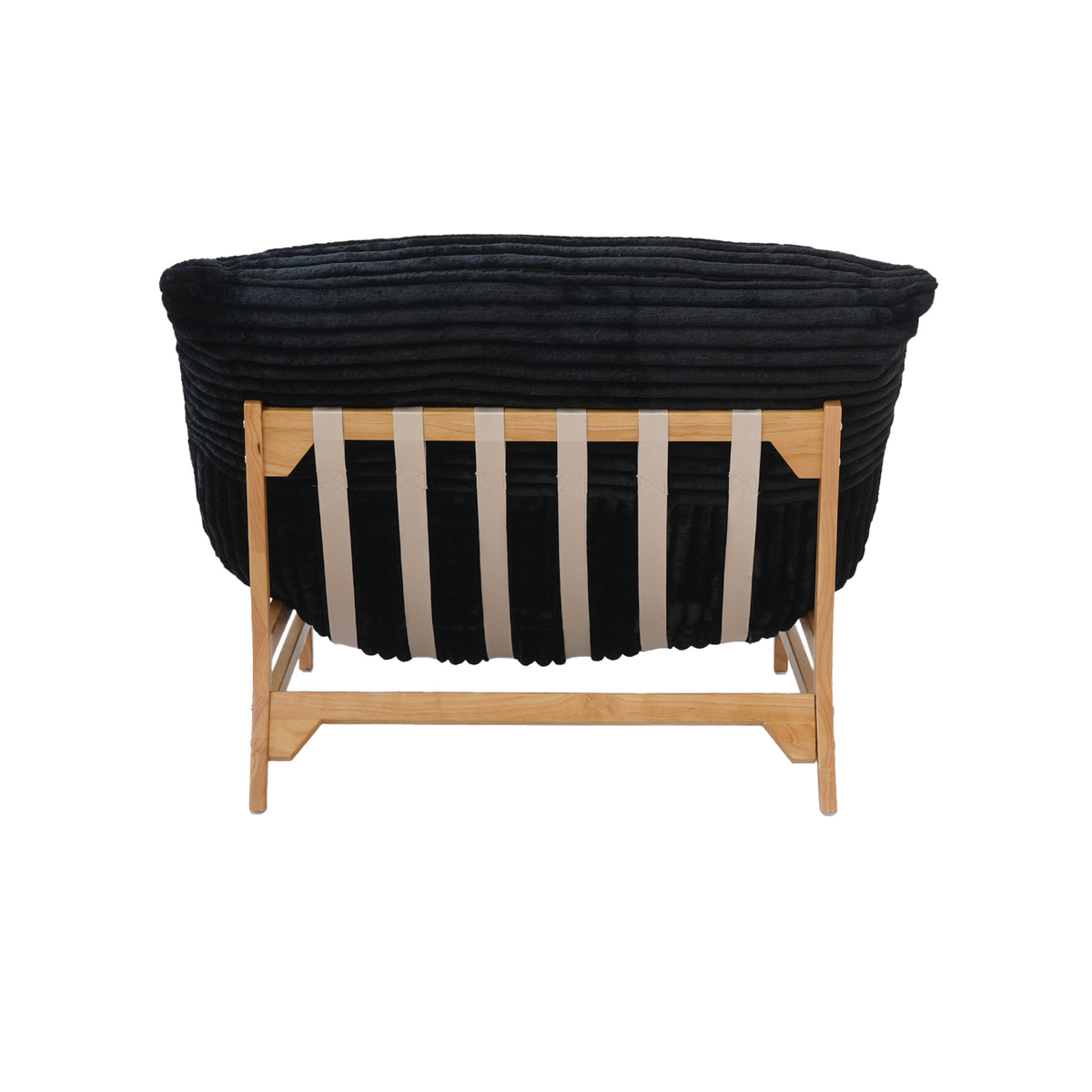 Corduroy Leisure Lounge Chair with Solid Wood Frame