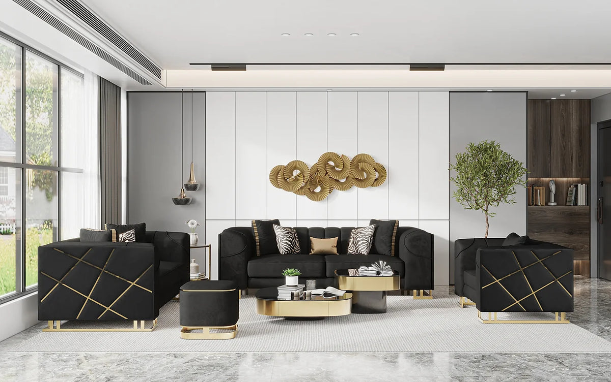 Designer Sofa and Loveseat