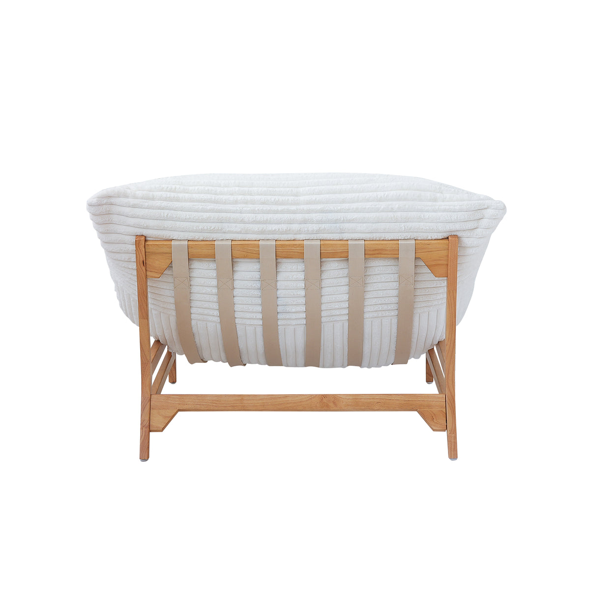 Corduroy Leisure Lounge Chair with Solid Wood Frame