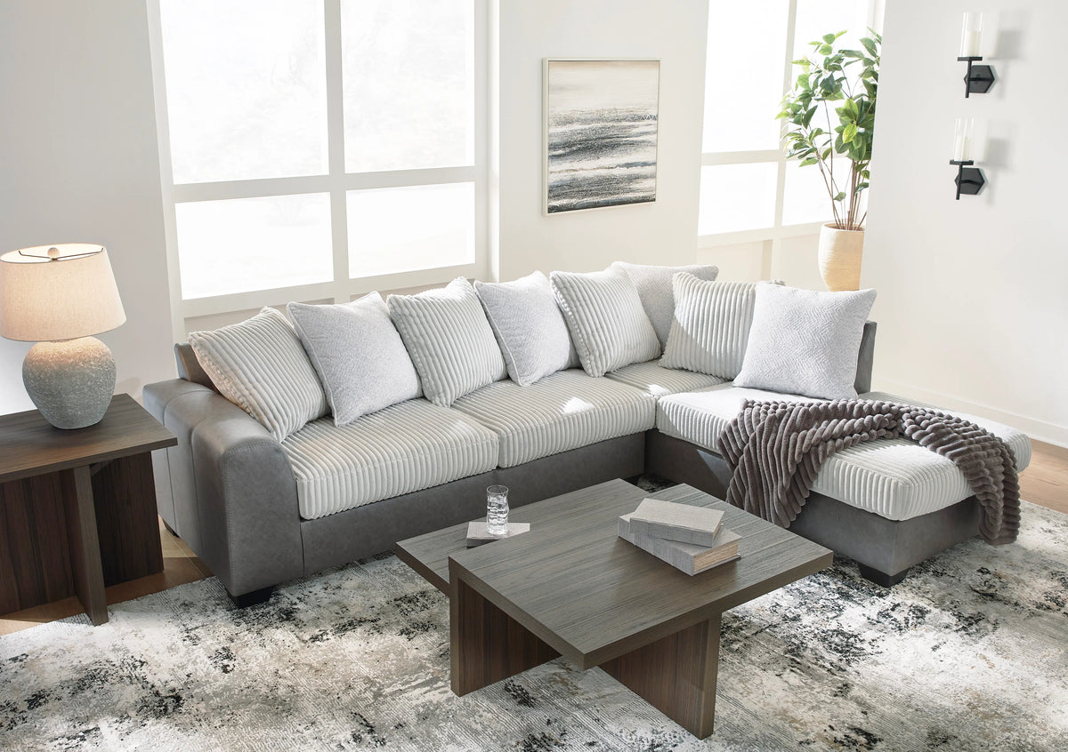Clairette Court Alloy 2-Piece Chaise Sectional