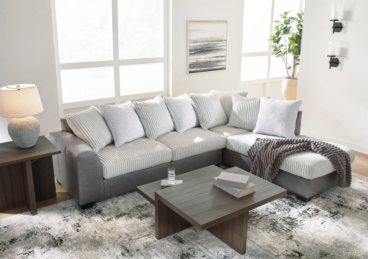Clairette Court Alloy 2-Piece Chaise Sectional