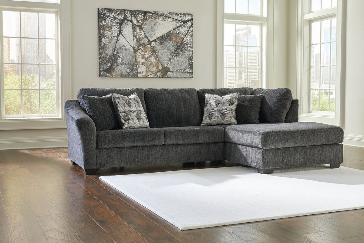 Seccional Biddeford Shadow de 2 piezas con chaise y cama