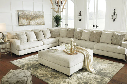 Otomana extragrande con acento de pergamino de Rawcliffe