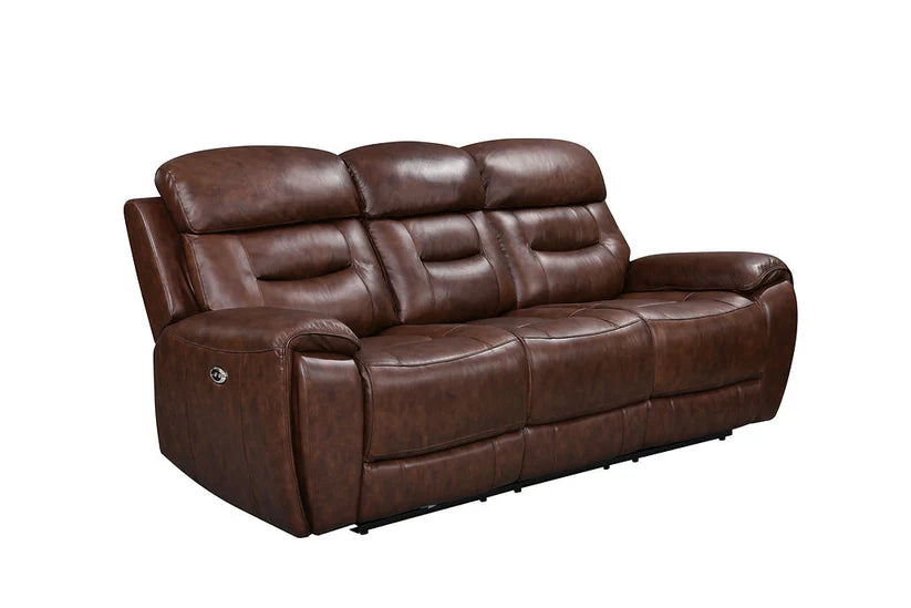 Rosewood Leather 3-Piece Power Reclining Set