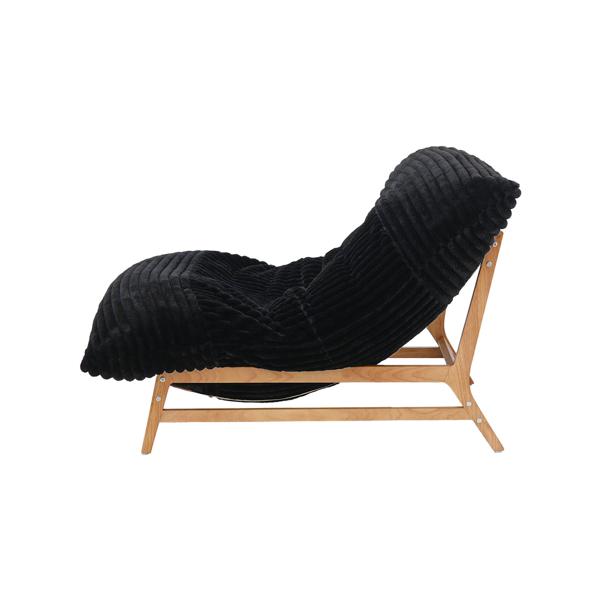Corduroy Leisure Lounge Chair with Solid Wood Frame