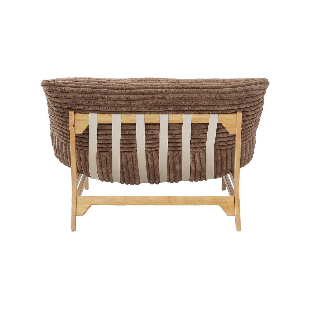 Corduroy Leisure Lounge Chair with Solid Wood Frame