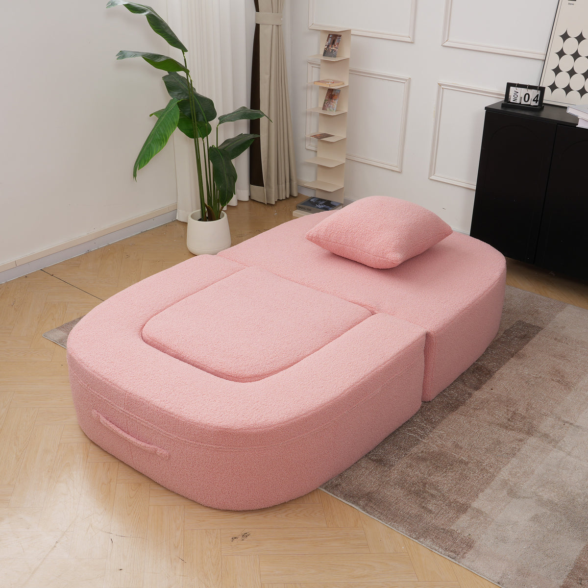 Convertible Teddy Upholstered Sleeper Chair Bed