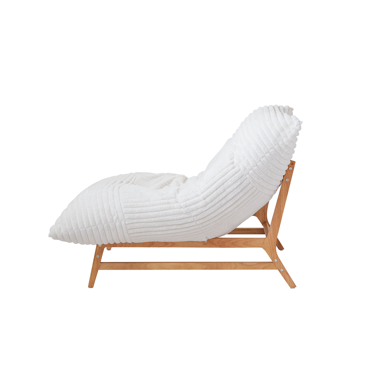 Corduroy Leisure Lounge Chair with Solid Wood Frame