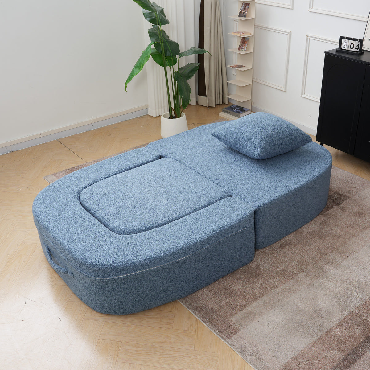 Convertible Teddy Upholstered Sleeper Chair Bed