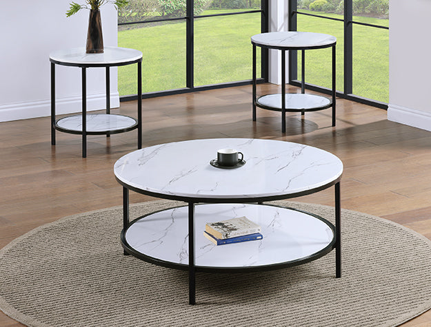 Valerie Black Round Coffee Table