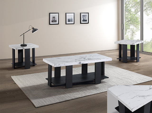 Boris Faux Marble 3-Piece Coffee & End Table Set