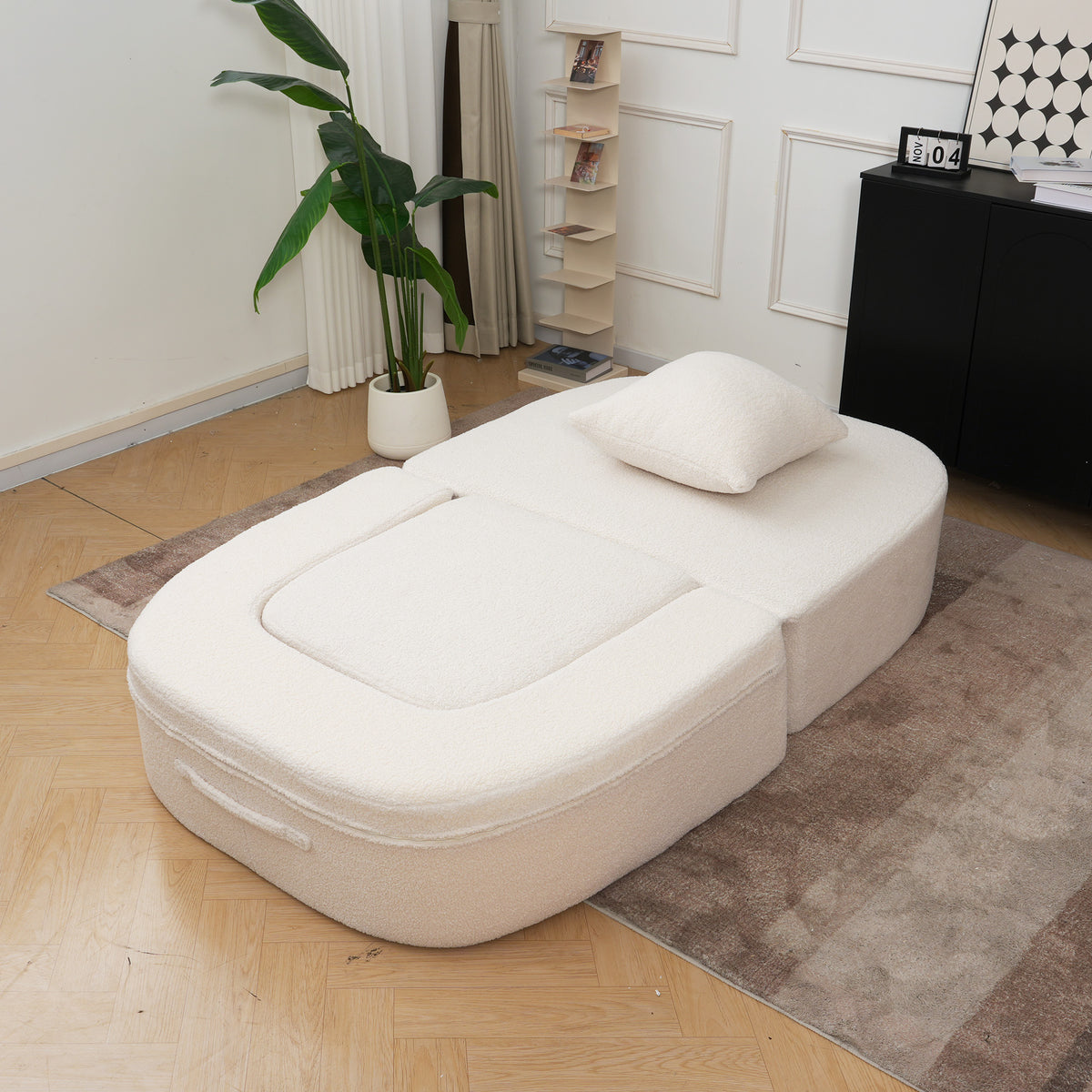 Convertible Teddy Upholstered Sleeper Chair Bed