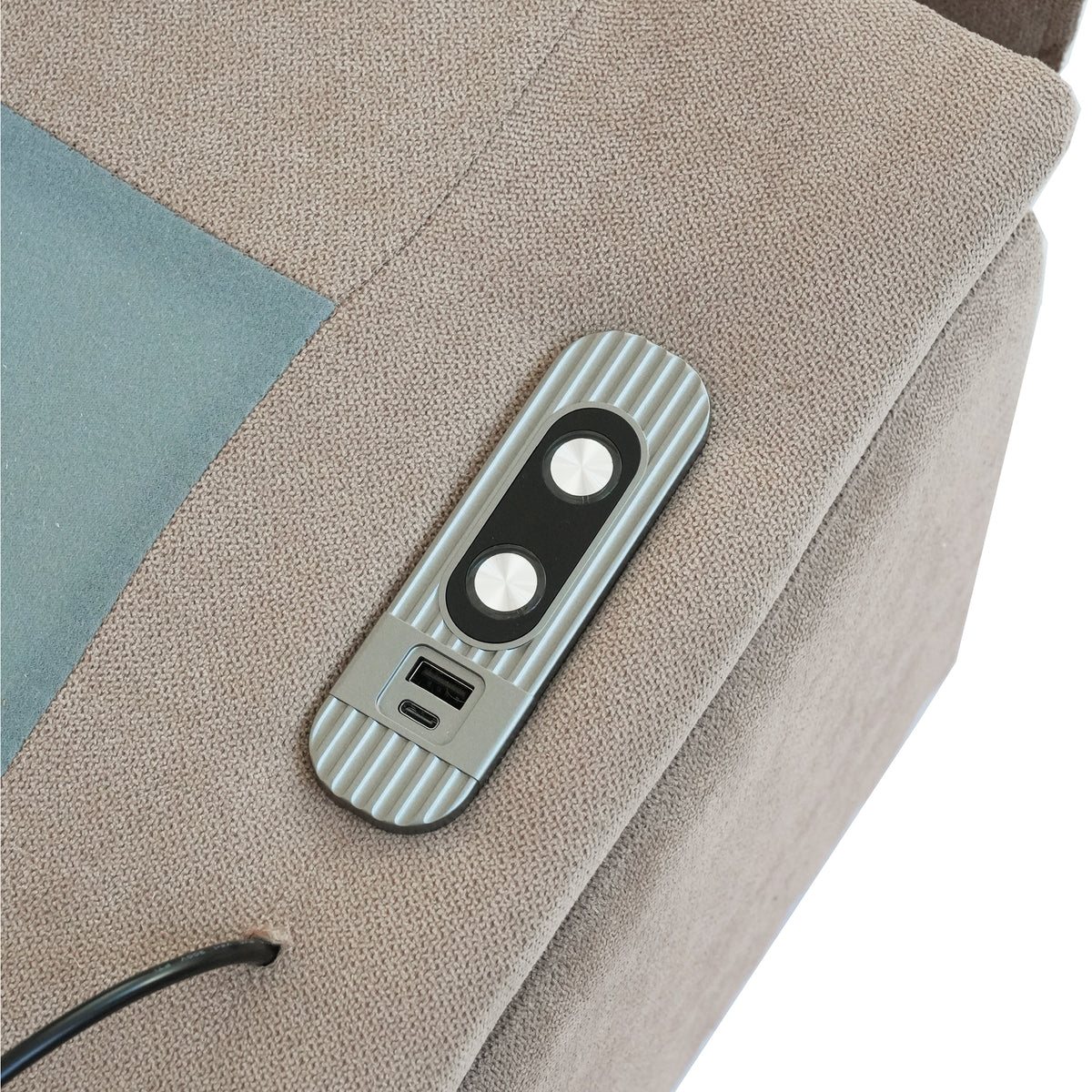 Contemporary Linen-Look Sectional with Wireless Charging