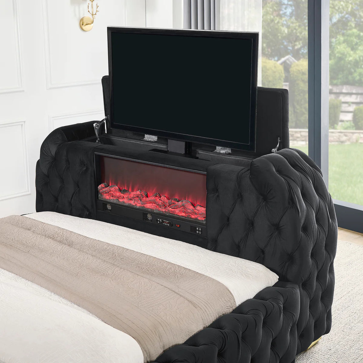 Natalia Upholstered Bedroom Set with TV Lift