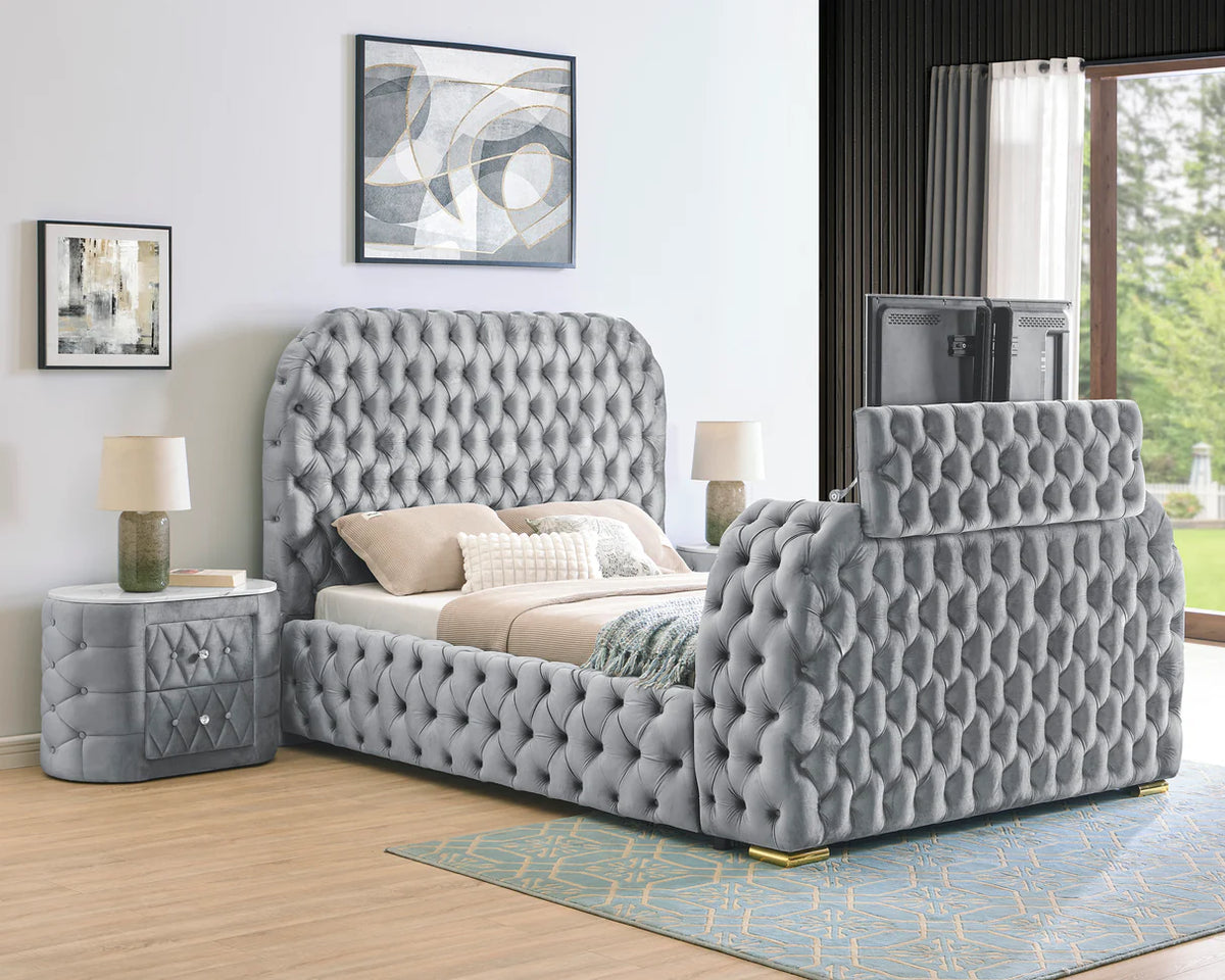 Natalia Upholstered Bedroom Set with TV Lift